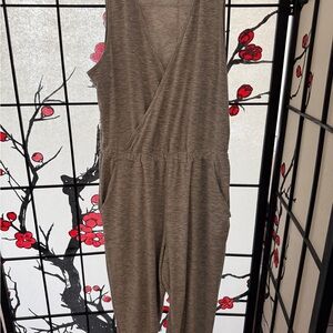 Old Navy Heathered Brown Jumpsuit